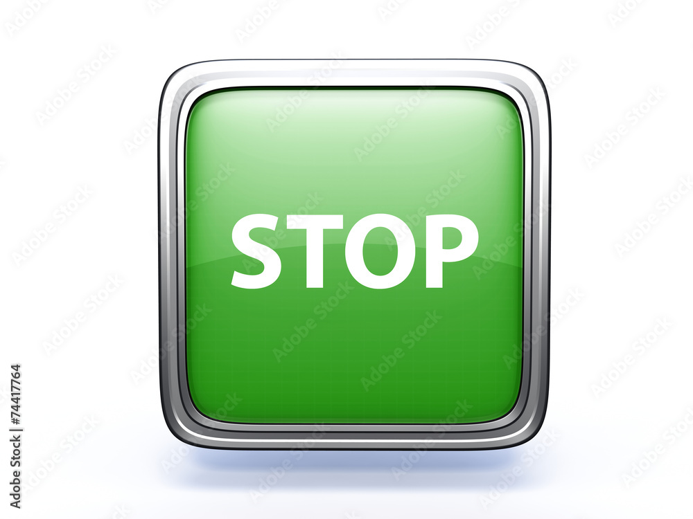 stop square icon on white background stop square icon on white background