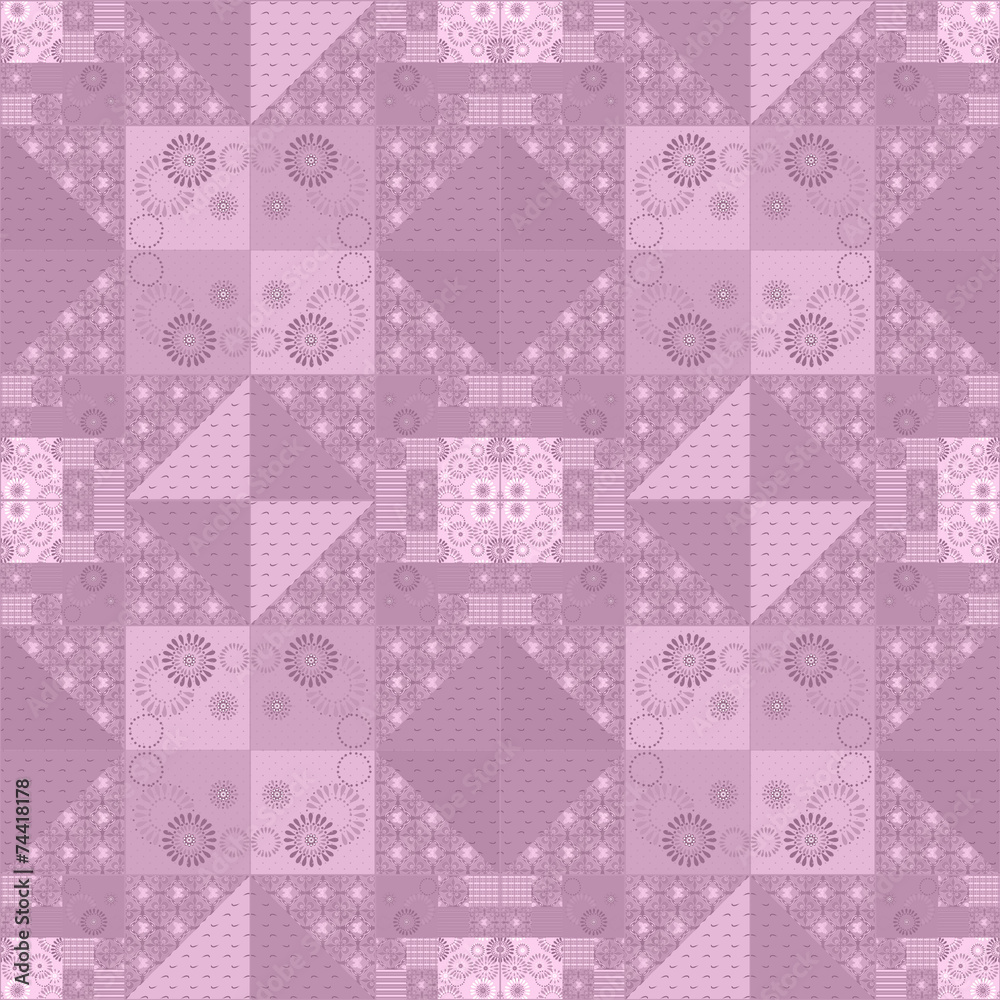 Patchwork retro checkered floral fabric texture pattern backgrou Patchwork retro checkered floral fabric texture pattern backgrou