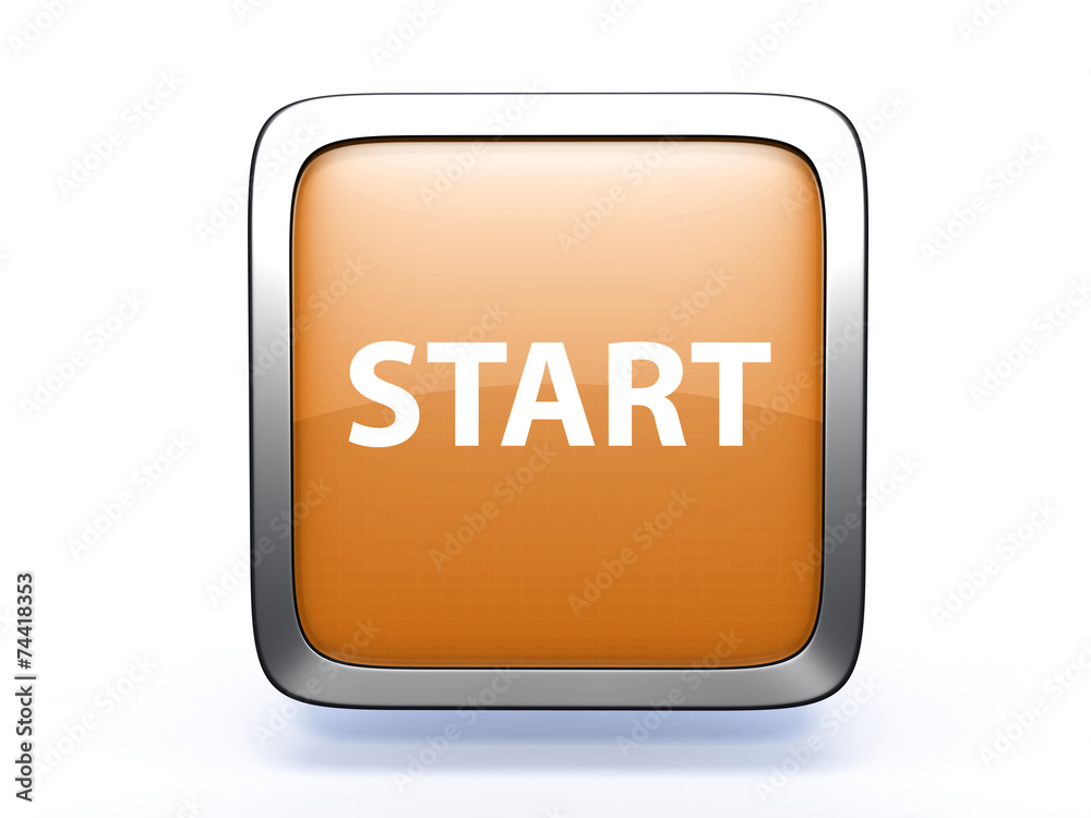 start square icon on white background start square icon on white background