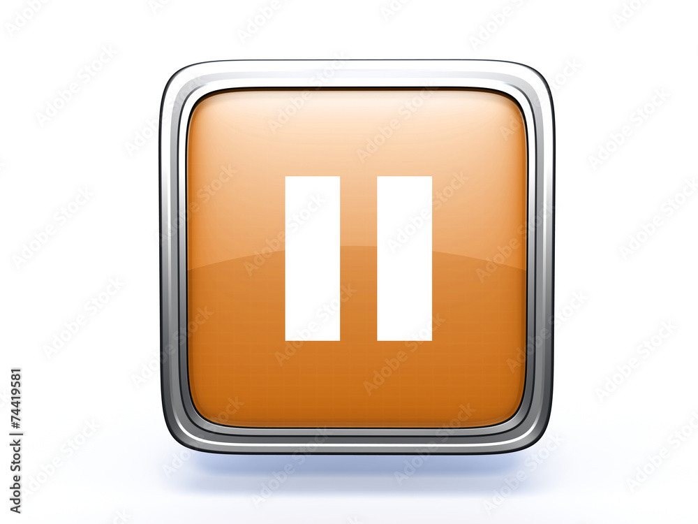 pause square icon on white background