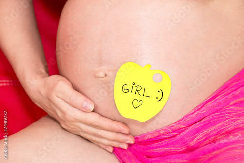 Wallpaper Mural Pregnant woman with post it Torontodigital.ca