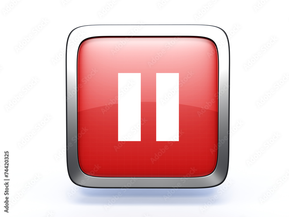 pause square icon on white background pause square icon on white background