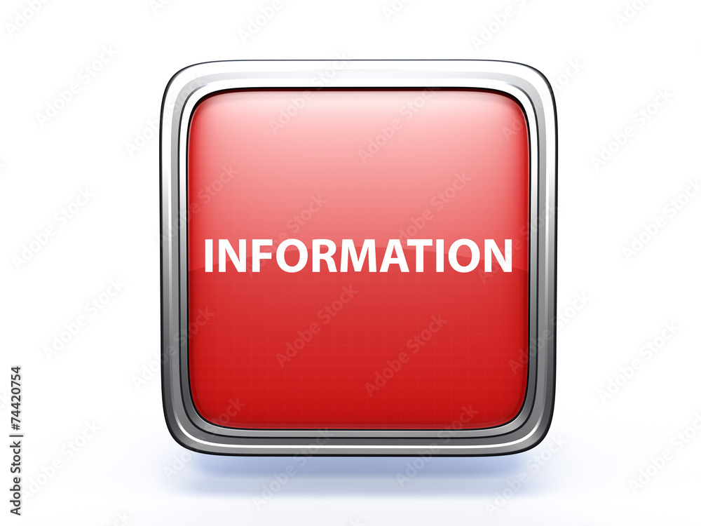 information square icon on white background information square icon on white background