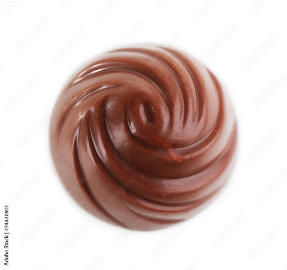 Delicious chocolate candy isolated on white