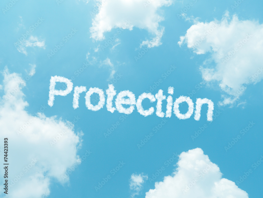 Fototapeta premium cloud words with design on blue sky background