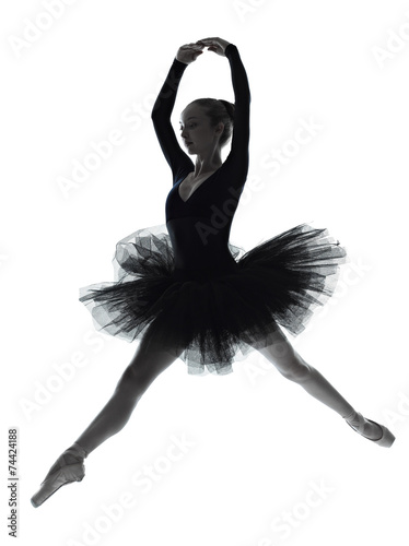 young woman ballerina ballet dancer dancing silhouette