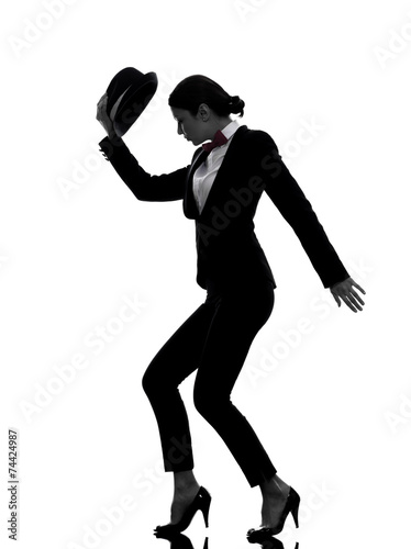 stylish woman dancer dancing silhouette