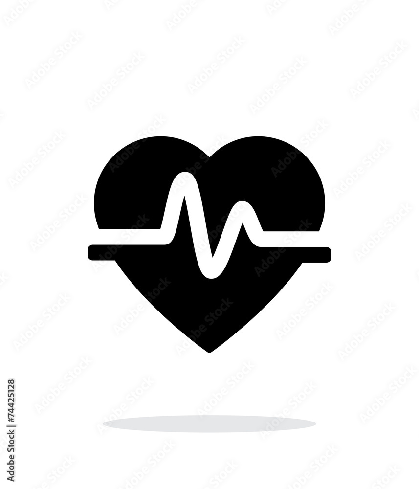 Pulse heart icon on white background. Pulse heart icon on white background.