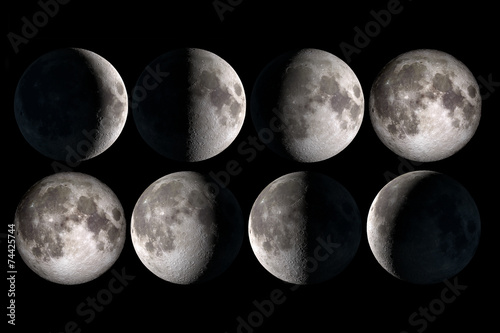 Moon phases collage, elements of this image are provided by NASA