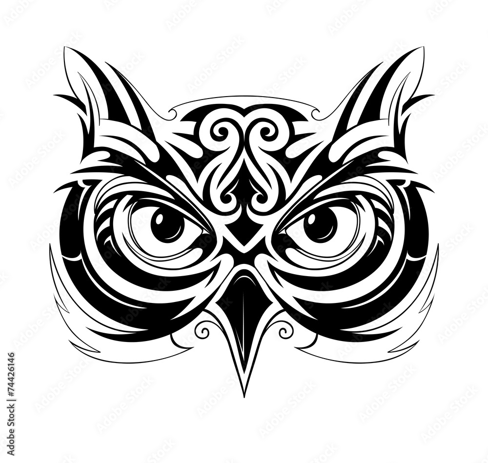 Obraz premium Owl head tattoo