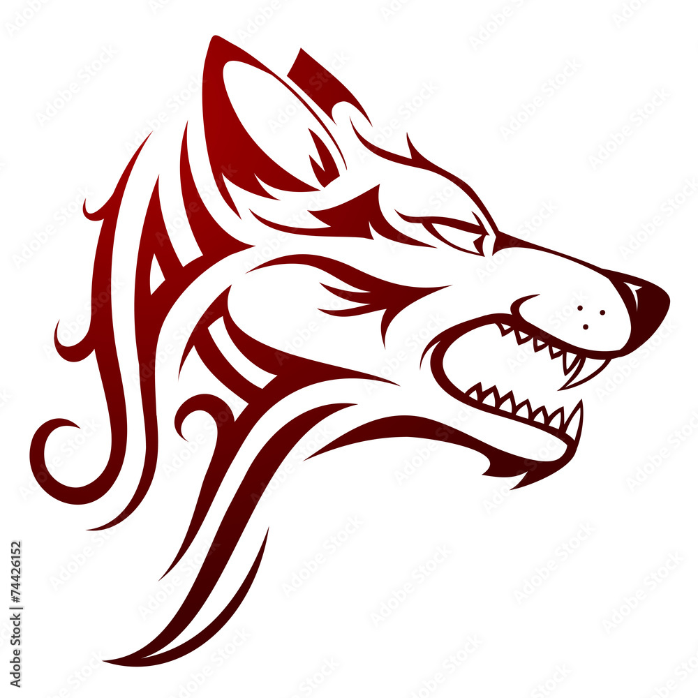 Obraz premium Wolf head tattoo