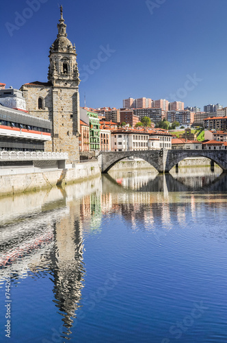 Obraz na płótnie Old town of Bilbao, Basque Country (Spain) w salonie
