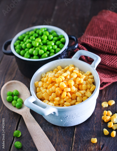 corn and peas