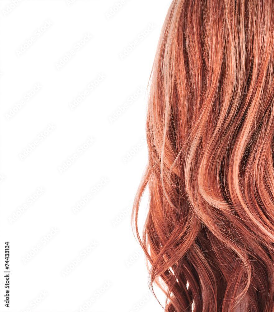 Naklejka premium Hair fragment over the white