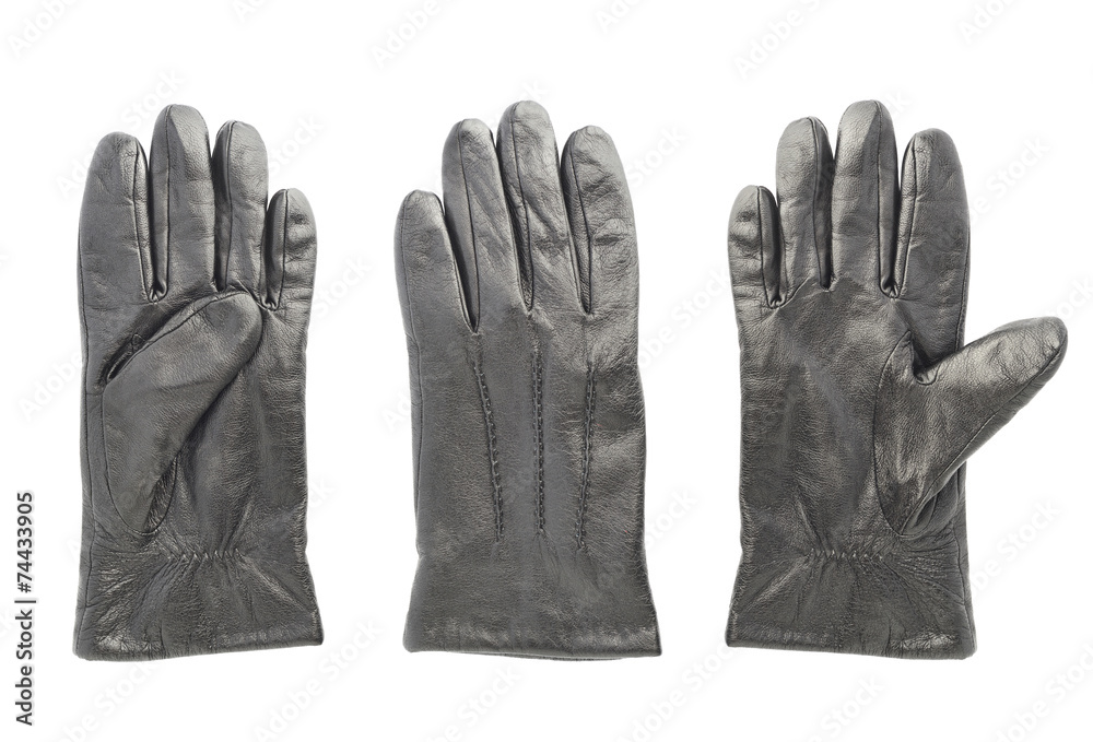 Crumpled leather glove isolated Crumpled leather glove isolated