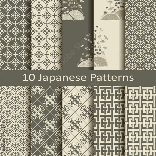 set of ten japanese patterns