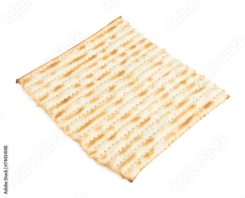 Single machine made matza flatbread photo