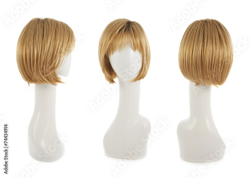 Hair wig over the mannequin head
