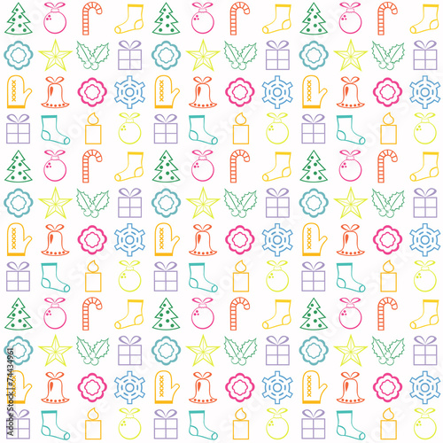 Seamless Pattern With Christmas Decorations
