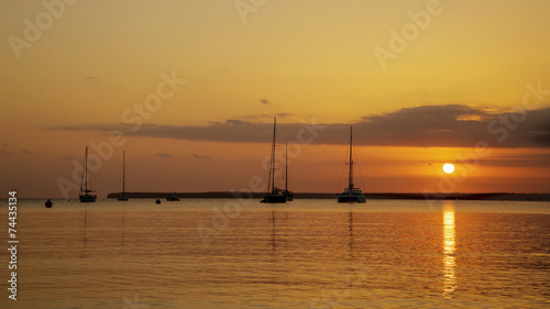 Sailing Boats At Sunset © David