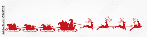Mikołaj, kartka świąteczna, renifery, wektor photo