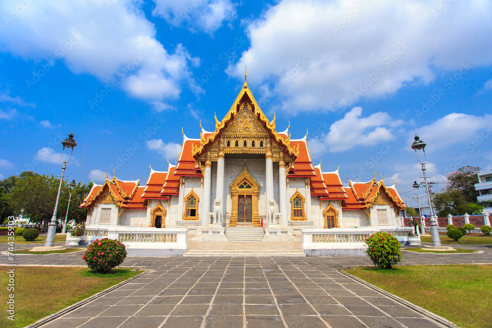 Temple in Bangkok, Beautiful Thai Temple Wat Benjamaborphit in T