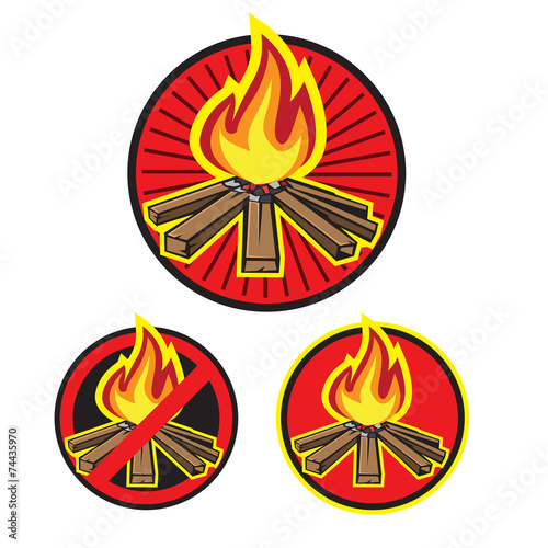 Wood fire flame