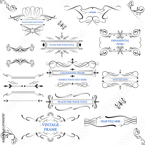 Ornate frames with decorative lines and vintage elements