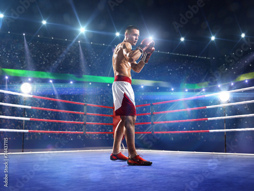 Professionl boxer is standing on the ring © 103tnn
