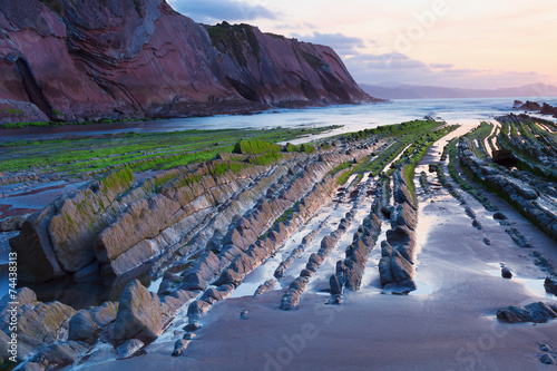 Flysch in the Basque Country beach Zumaia, Spain photo