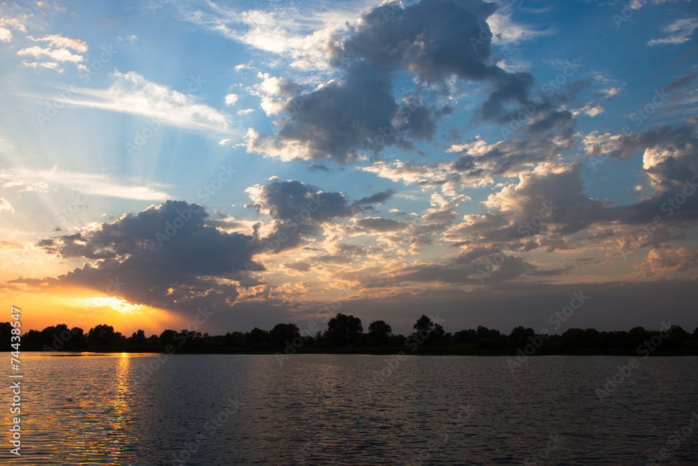 River landscape at sunset River landscape at sunset