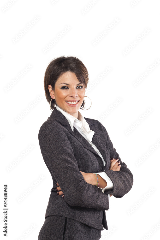 Business woman portrait over white background Business woman portrait over white background