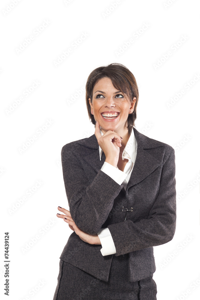 Business woman portrait over white background Business woman portrait over white background