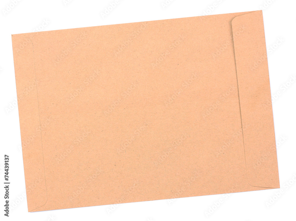Brown Envelope document on white background Brown Envelope document on white background