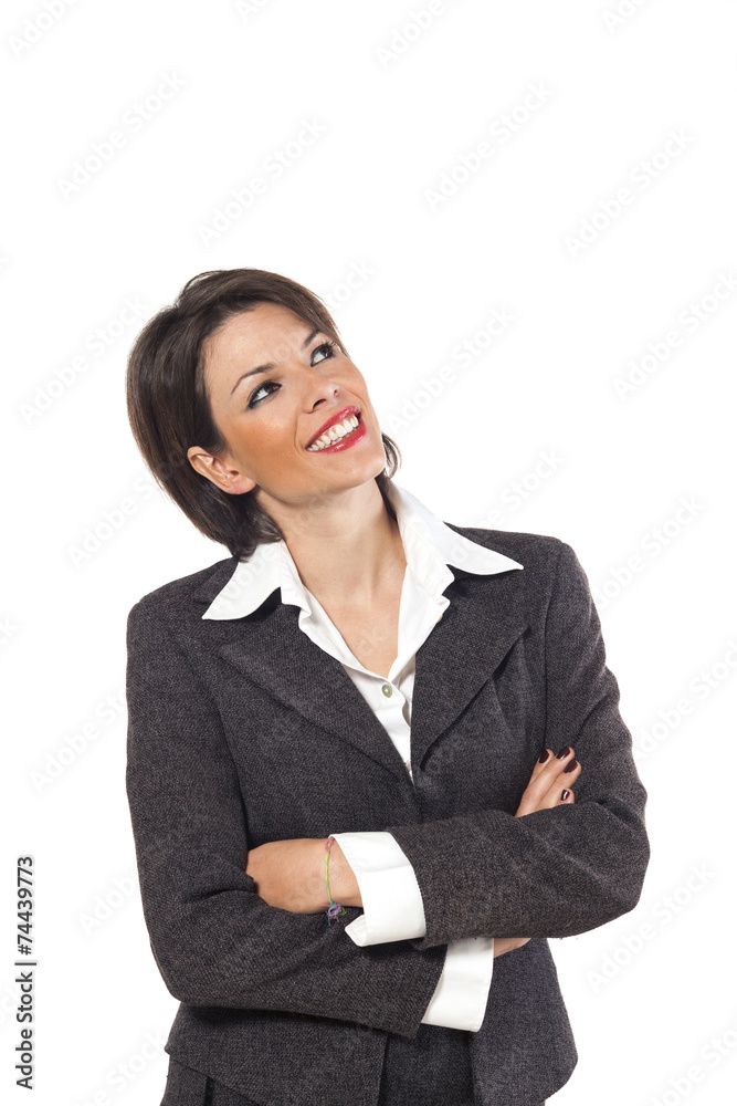 Business woman portrait over white background Business woman portrait over white background