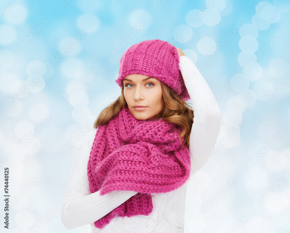 smiling young woman in winter clothes smiling young woman in winter clothes