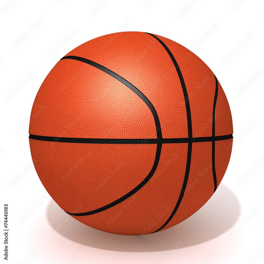 Fototapeta premium Basketball 3d illustration isolated on a white background