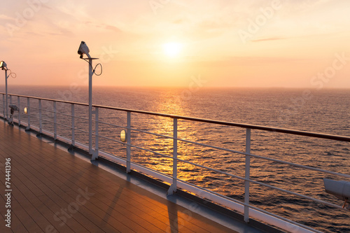 deck of a cruise ship at sunrise © michaeljung