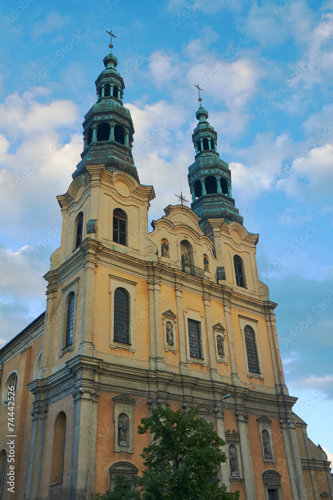Baroque church towers in Poznan.