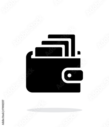 Cash in wallet icon on white background.