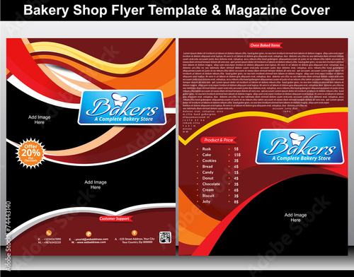 bakery shop flyer & magazine cover template