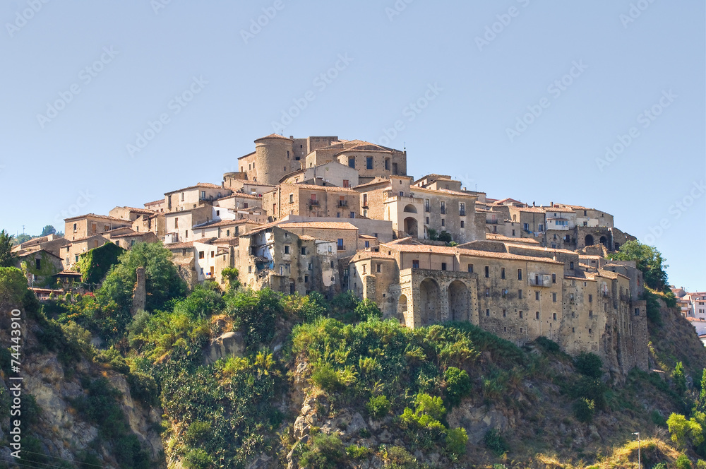 Panoramic view of Oriolo. Calabria. Italy.