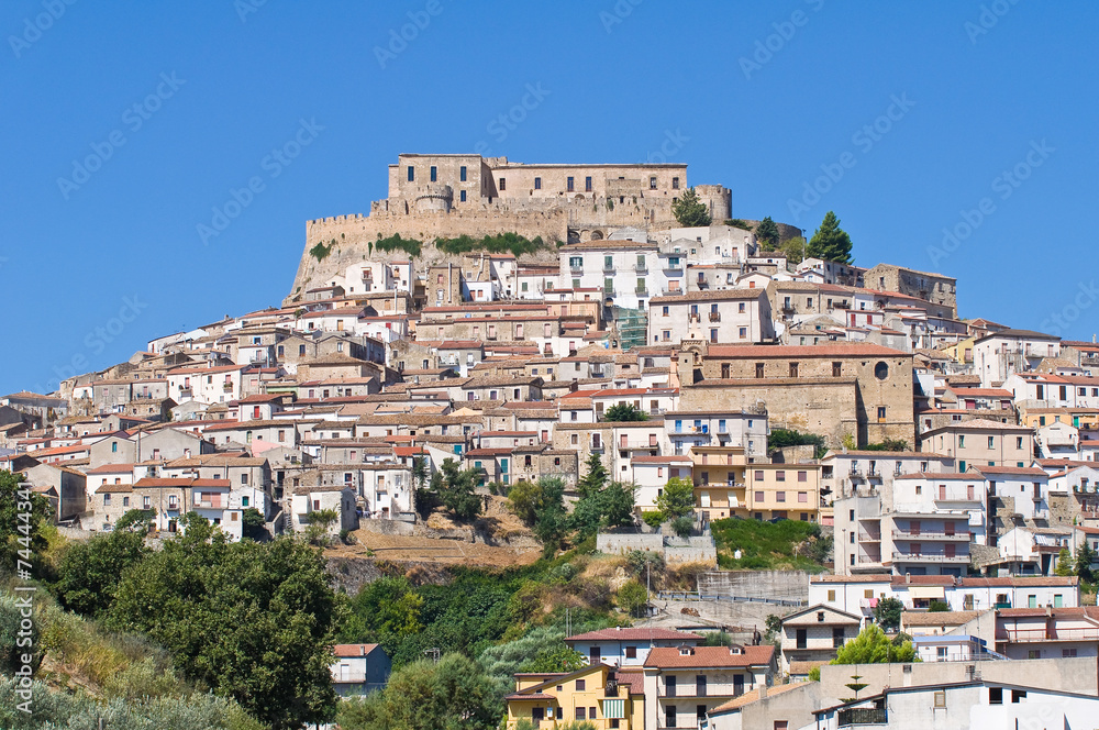 Panoramic view of Rocca Imperiale. Calabria. Italy.