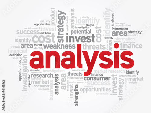 Word Cloud with Analysis related tags, vector business concept