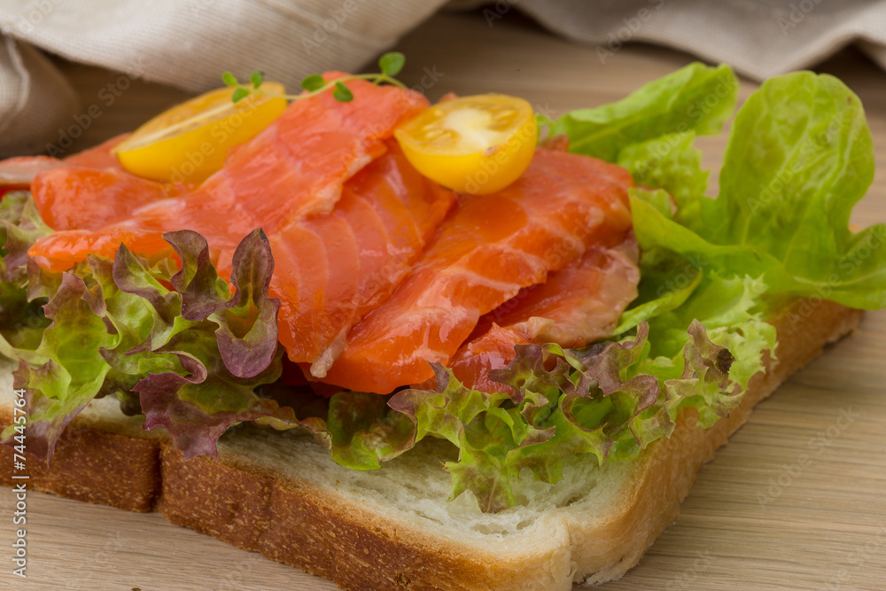 Sandwich with salmon