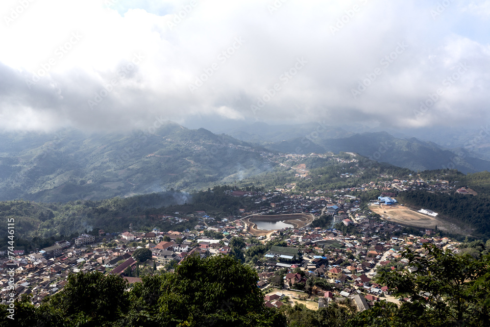 Phongsali, town under cloud in Northern Laos