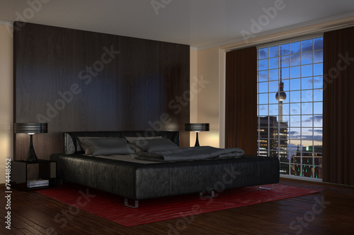 Modern Bedroom - Hotel Room - Shot 2 photo