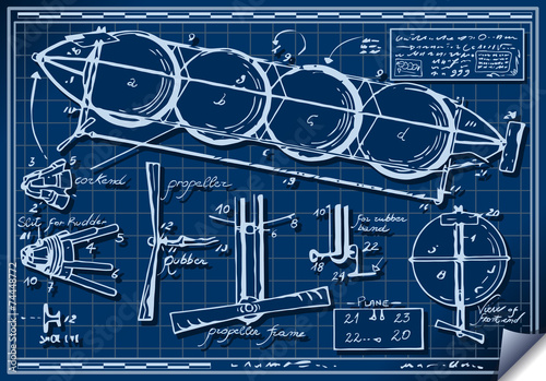 Vintage Kids Plane Project on Blueprint