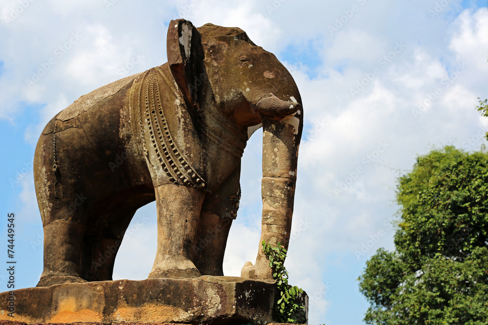 Elefant im Tempel East Mebon