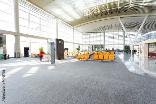 modern airport waiting hall interior